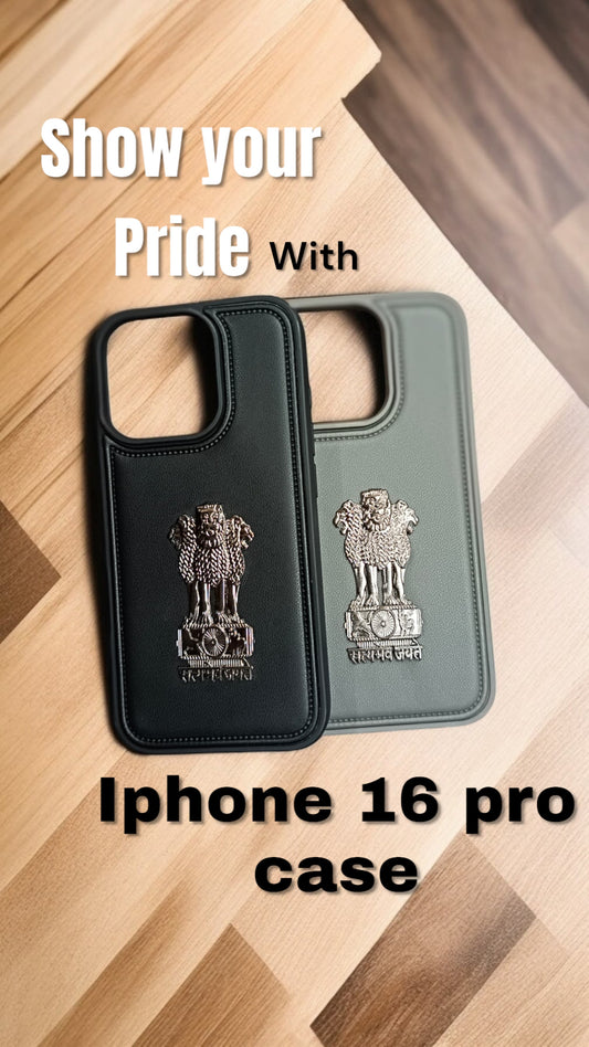 Bharat Crest Leather Shield – iPhone 16 Pro Case
